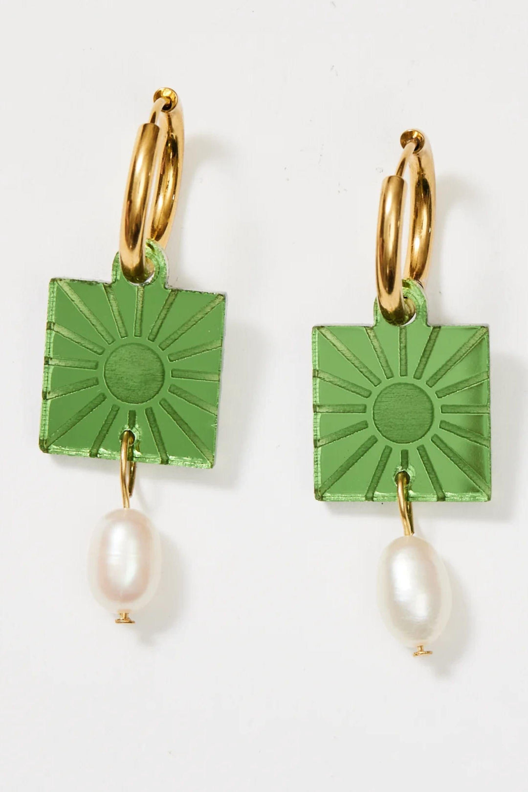 MARTHA JEAN JEWELLERY FERN RISE AND PEARL EARRINGS