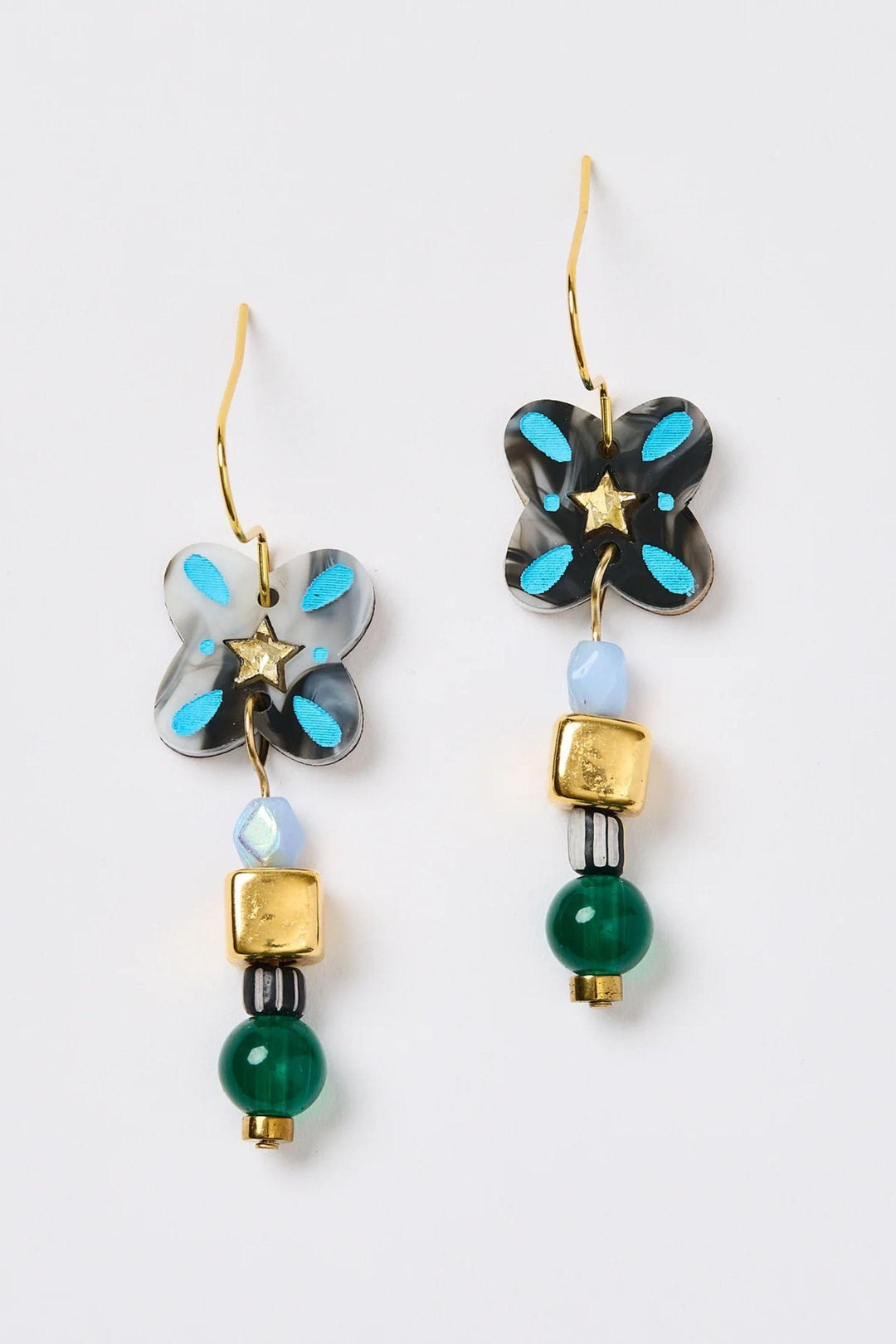 MARTHA JEAN JEWELLERY MARBLE TILE EARRINGS