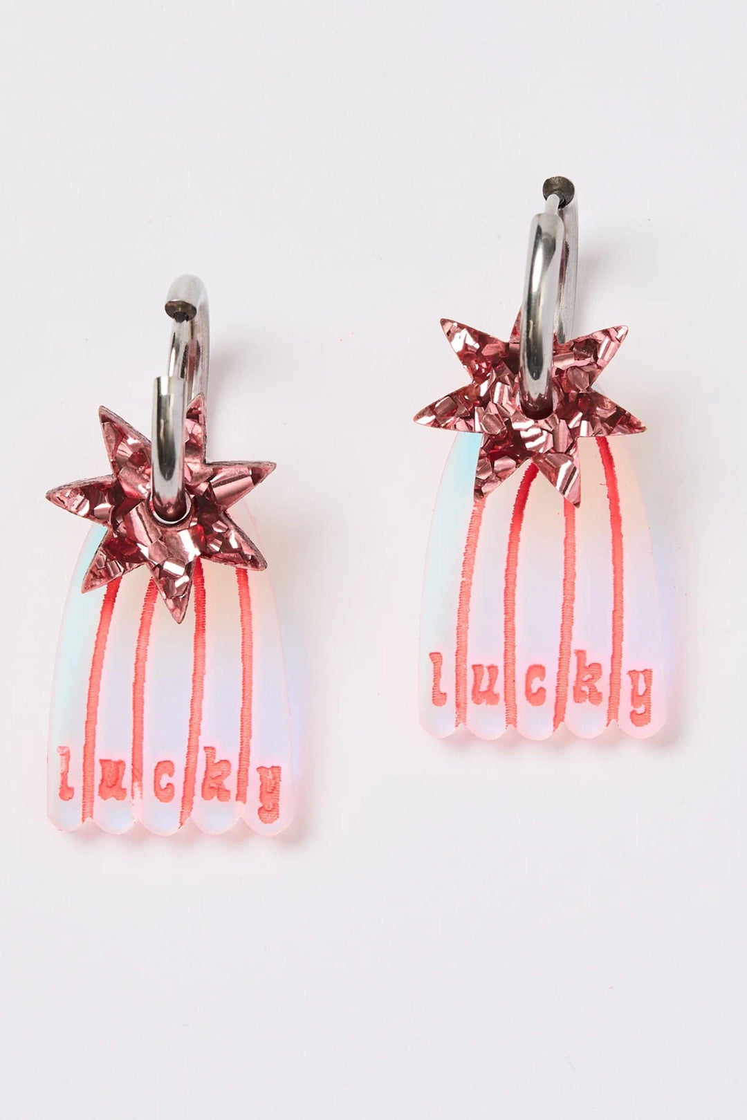 MARTHA JEAN JEWELLERY PINK LUCKY SHOOTING STAR EARRINGS