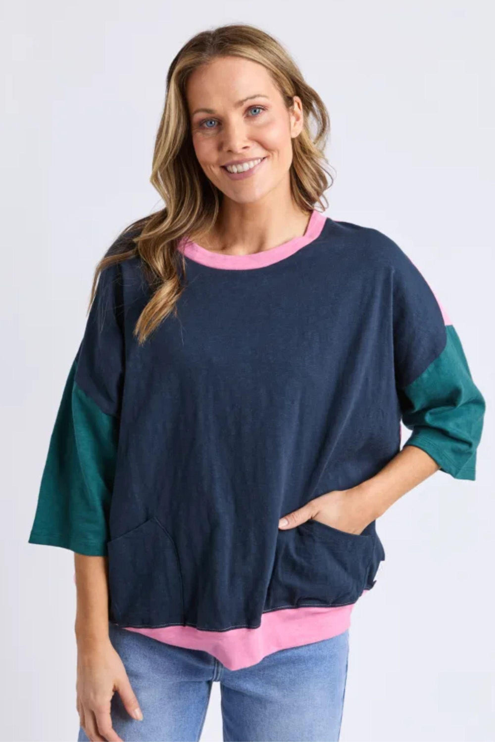 ELM TRACK TOP MAZIE COLOUR BLOCK SWEAT - 81X4234