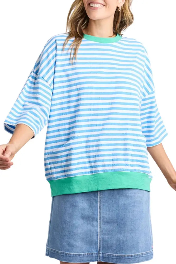MAZIE STRIPE SWEAT - 81X4496 TOP