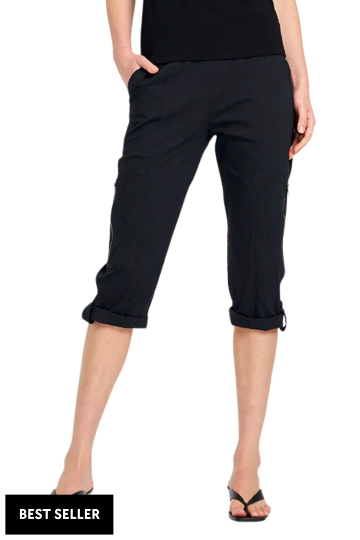 MELA PURDIE 3/4 PANT 6 / BLACK CROPPED ZIP CARGO - F651386