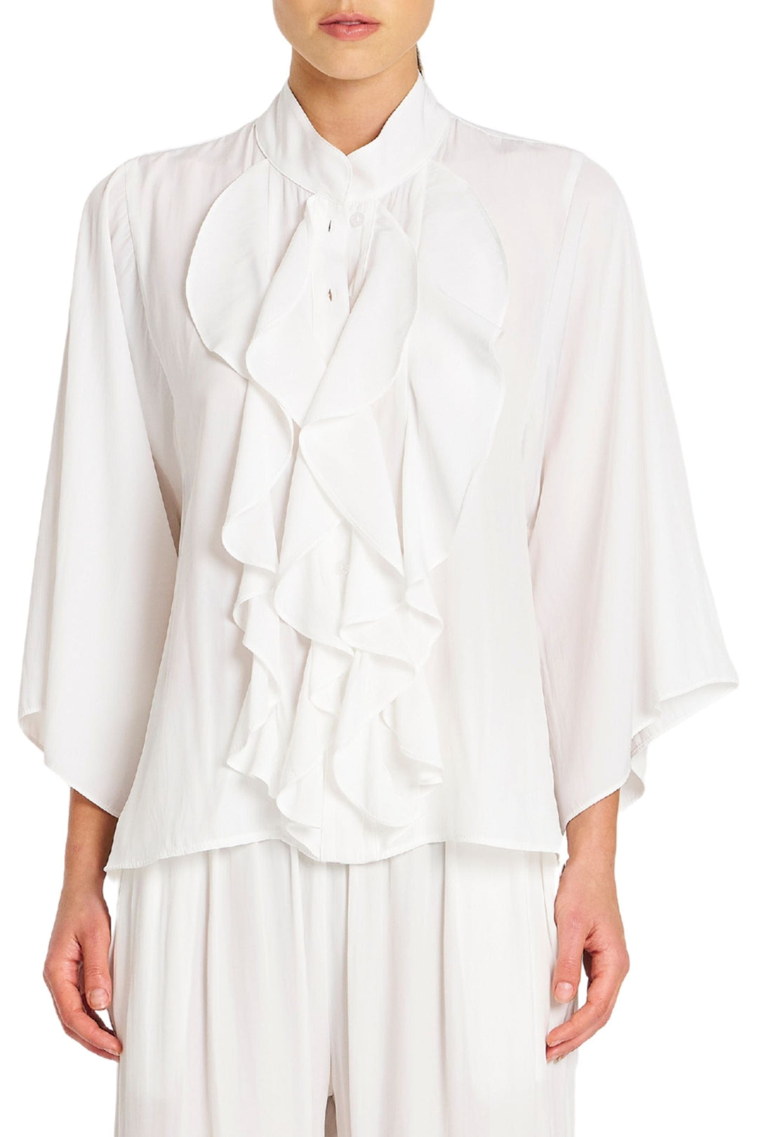 MELA PURDIE BLOUSE 10 / WHITE FEZZ BLOUSE - F678822
