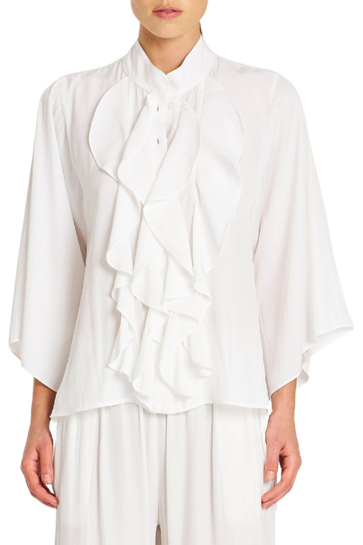 MELA PURDIE BLOUSE 10 / WHITE FEZZ BLOUSE - F678822
