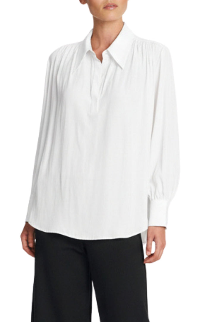 MELA PURDIE BLOUSE 6 / WHITE GATHERED BLOUSE - F678984