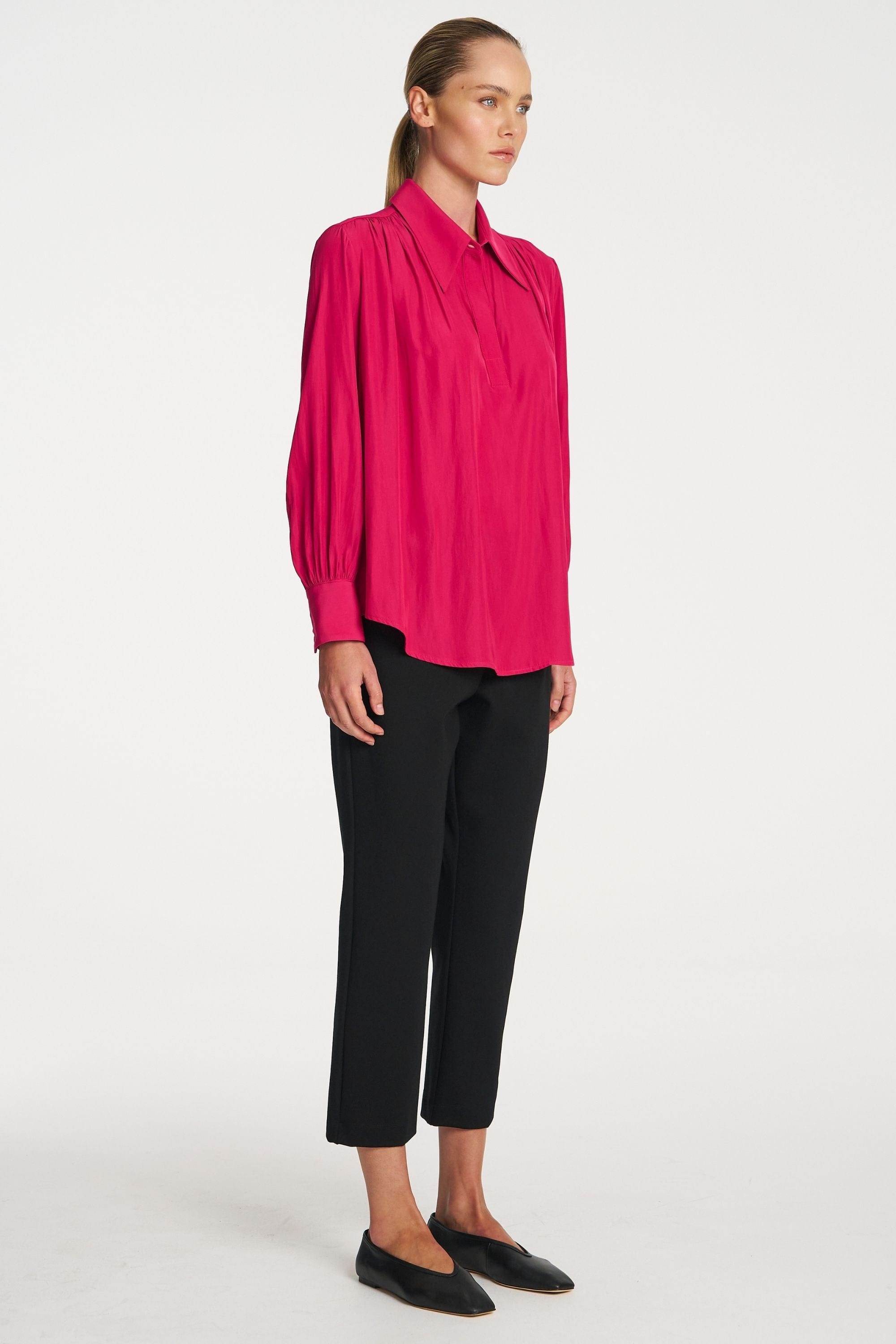 GATHERED BLOUSE - F678984 – OBriens Clothing Co