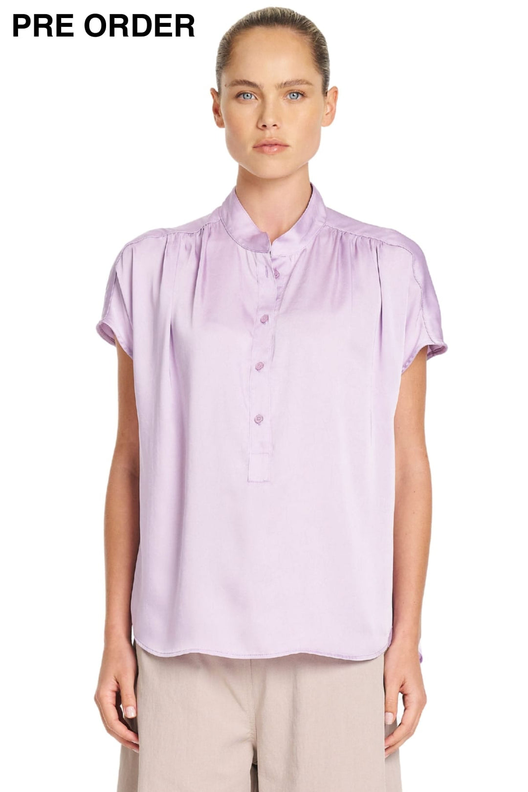 MELA PURDIE BLOUSE GATHERED SHELL - F62480117