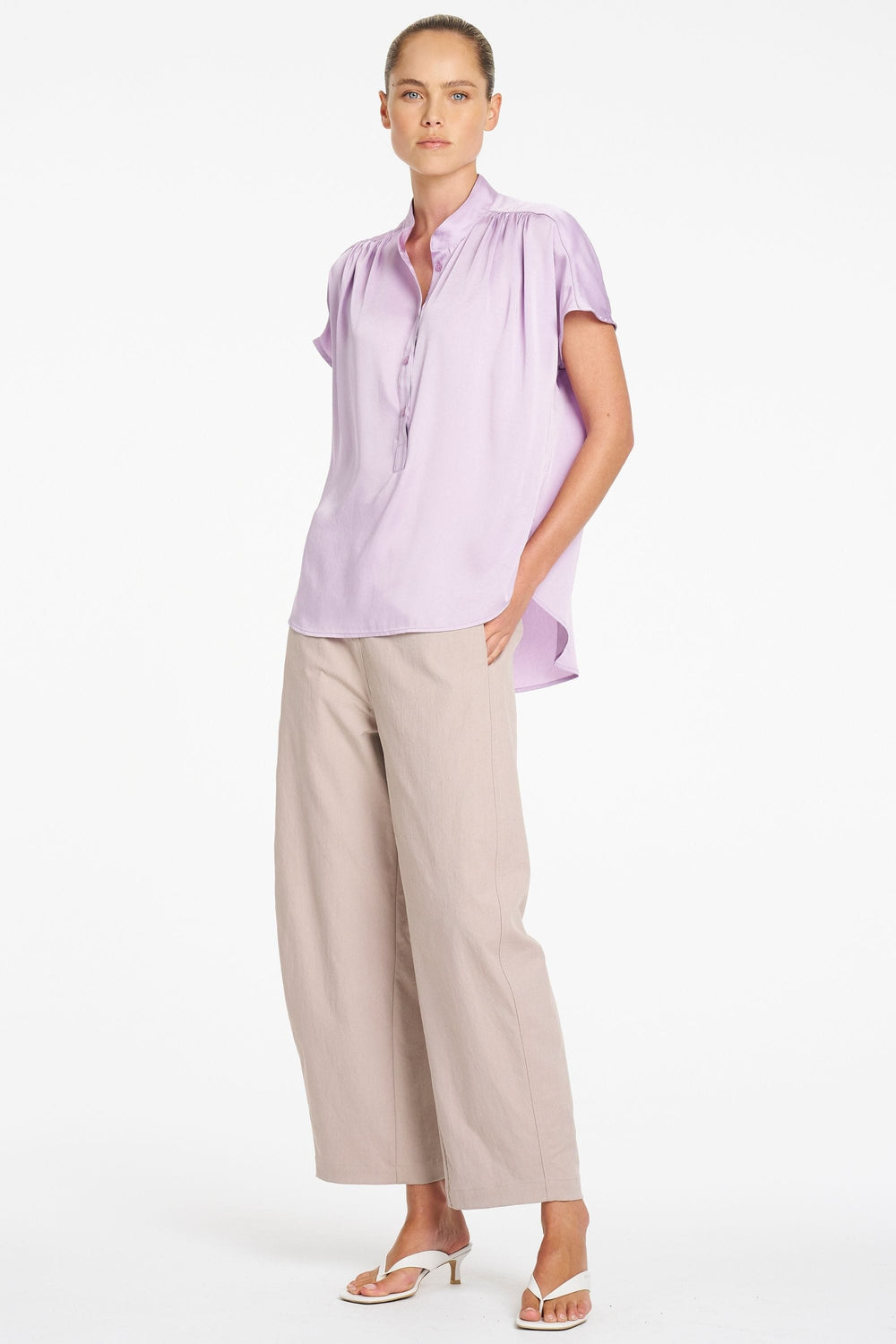 MELA PURDIE BLOUSE GATHERED SHELL - F62480117