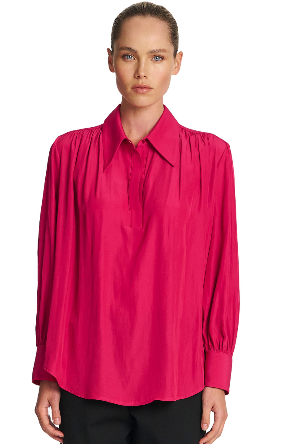 MELA PURDIE BLOUSE TEABERRY / 8 GATHERED BLOUSE - F678984
