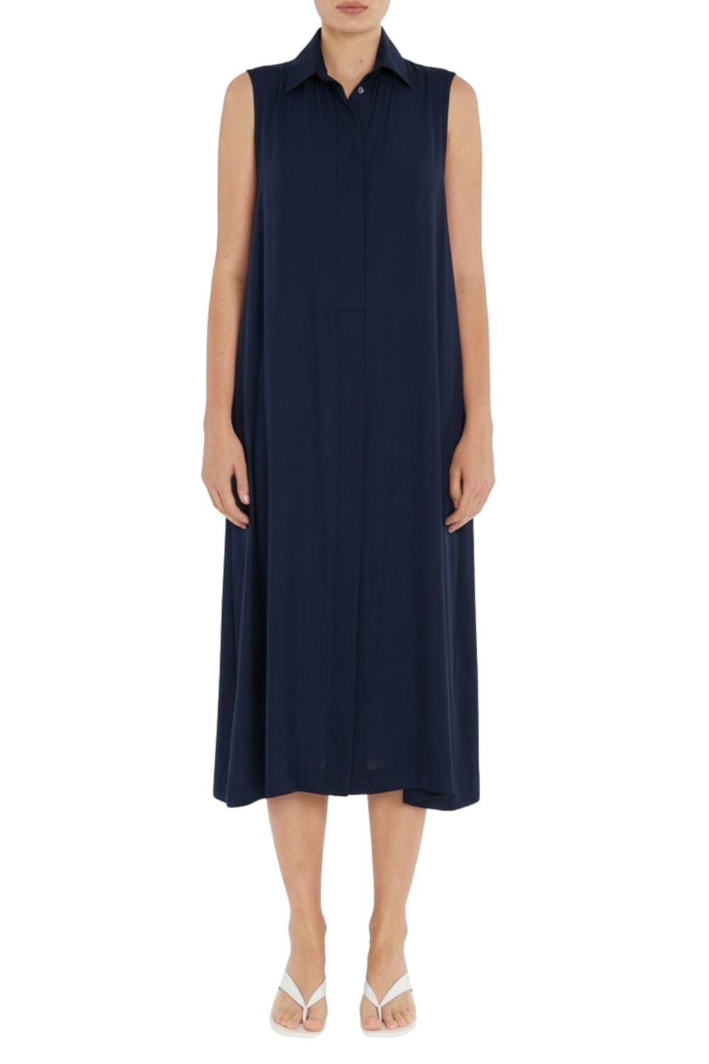 MELA PURDIE DRESS 8 / NAVY MIDI SHIRT DRESS - F673060