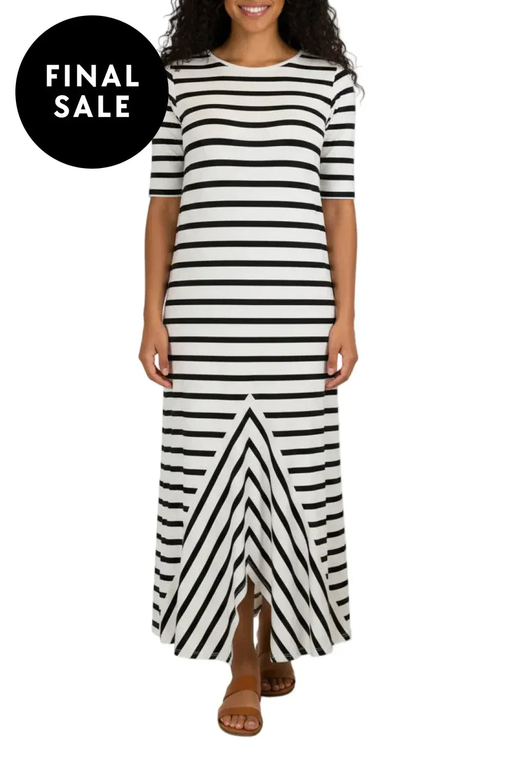 MELA PURDIE DRESS 8 / WHITE-BLACK TRAPEZE DRESS - F5323309
