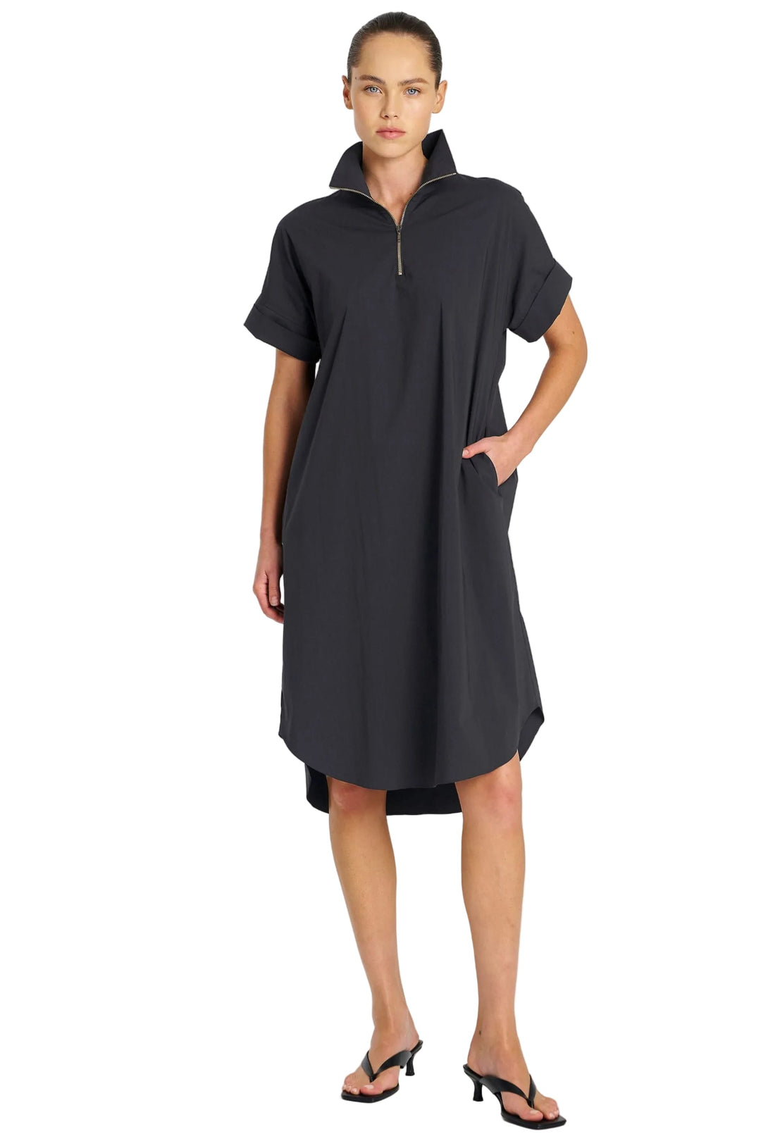 MELA PURDIE DRESS HALF ZIP DRESS - F653022