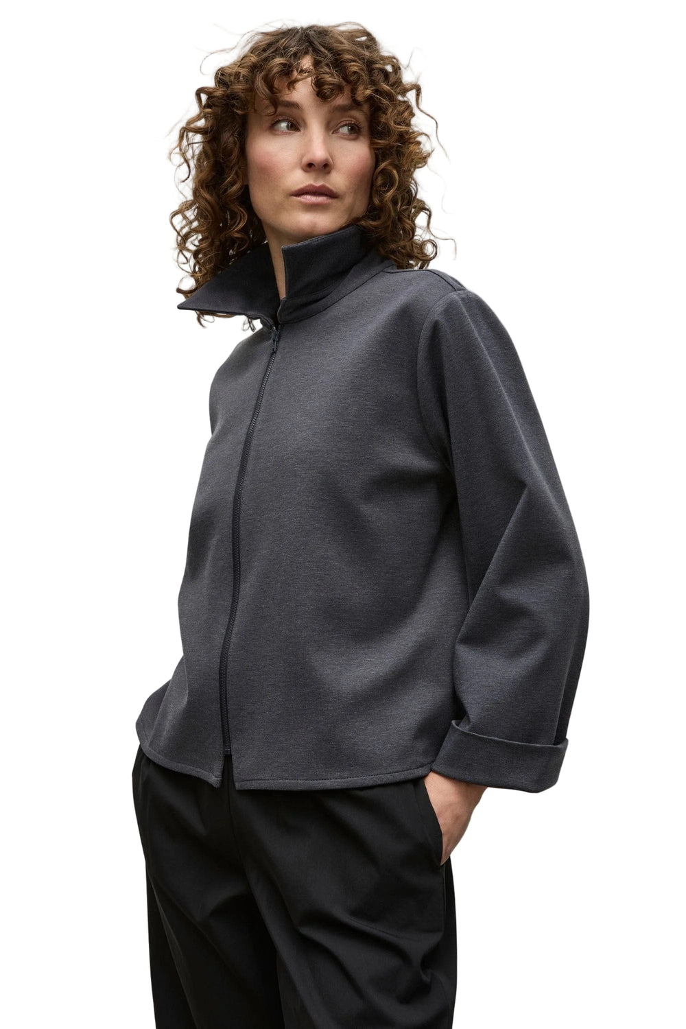 MELA PURDIE JACKET EBONY-MARL / 10 ZIP BOMBER - F0954168