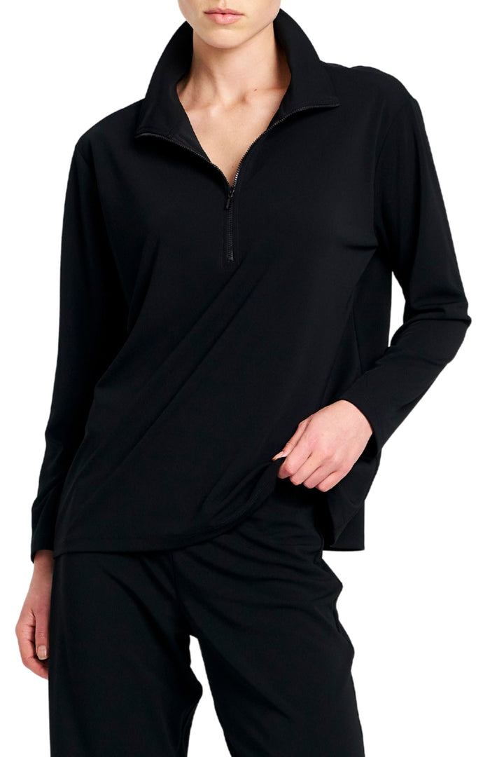 MELA PURDIE JUMPER 8 / BLACK ZIP FRONT SWEATER - F0078359