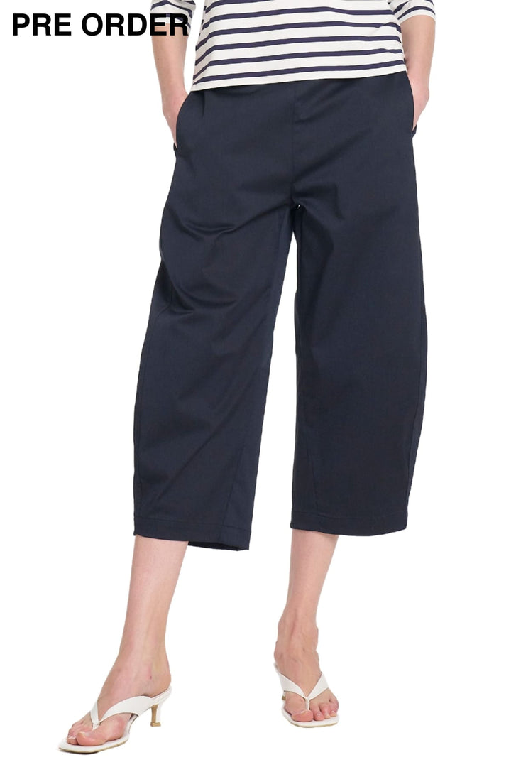 MELA PURDIE PANTS 8 / NAVY CROP BARREL PANT - F41910003