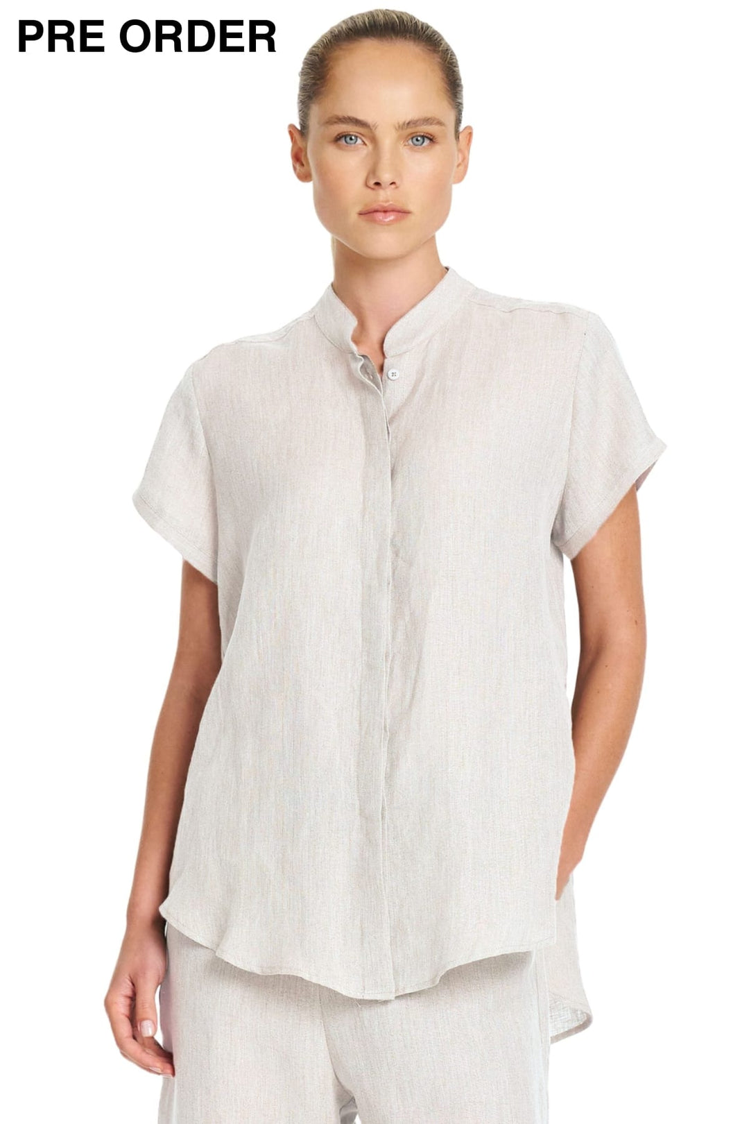 MELA PURDIE SHIRT 8 / SHALE STAND SHIRT - F4188629