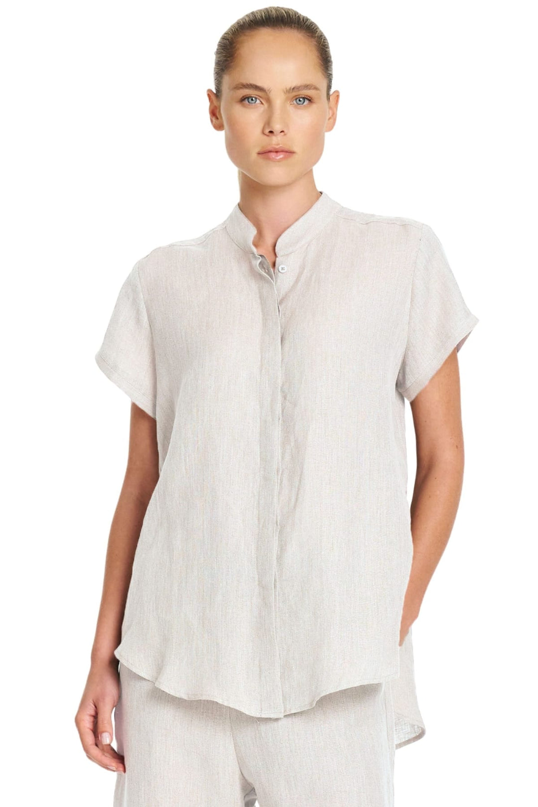 MELA PURDIE SHIRT 8 / SHALE STAND SHIRT - F4188629