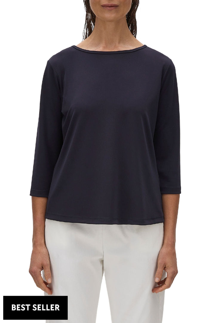 MELA PURDIE TOP 8 / TRUE-NAVY POWDER BOAT NECK - F0078577