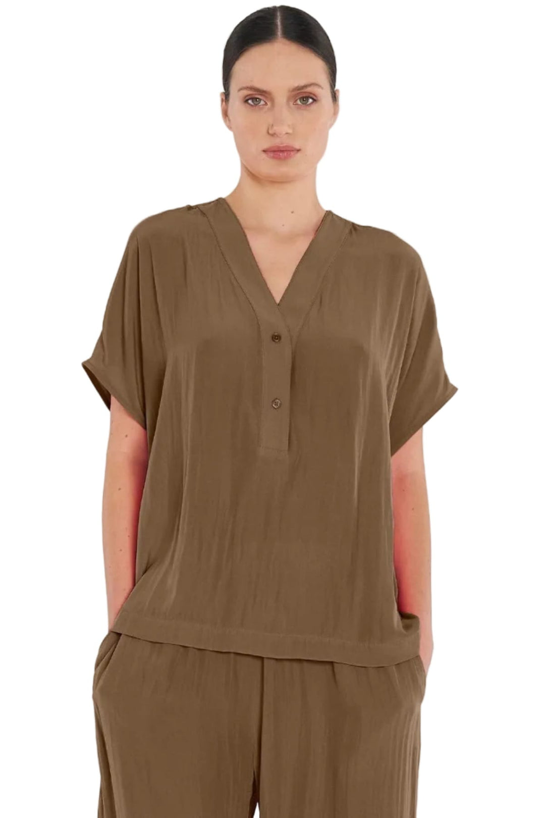 MELA PURDIE TOP CHESTNUT / 8 WEDGE TAB SHELL TOP - F678804