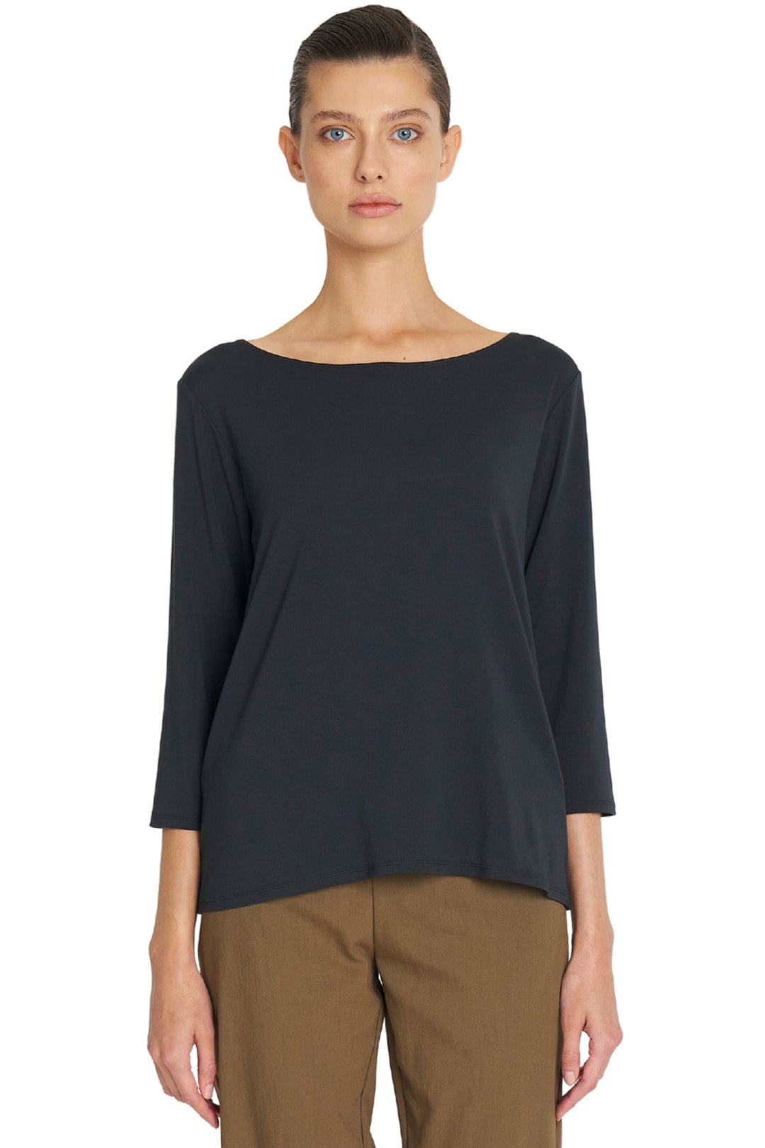 MELA PURDIE TOP FRENCH-NAVY / 8 RELAXED BOAT NECK - F012630