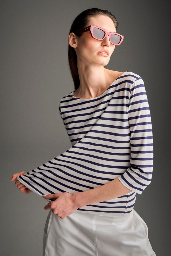 MELA PURDIE TOP RELAXED BOAT NECK - F5412630