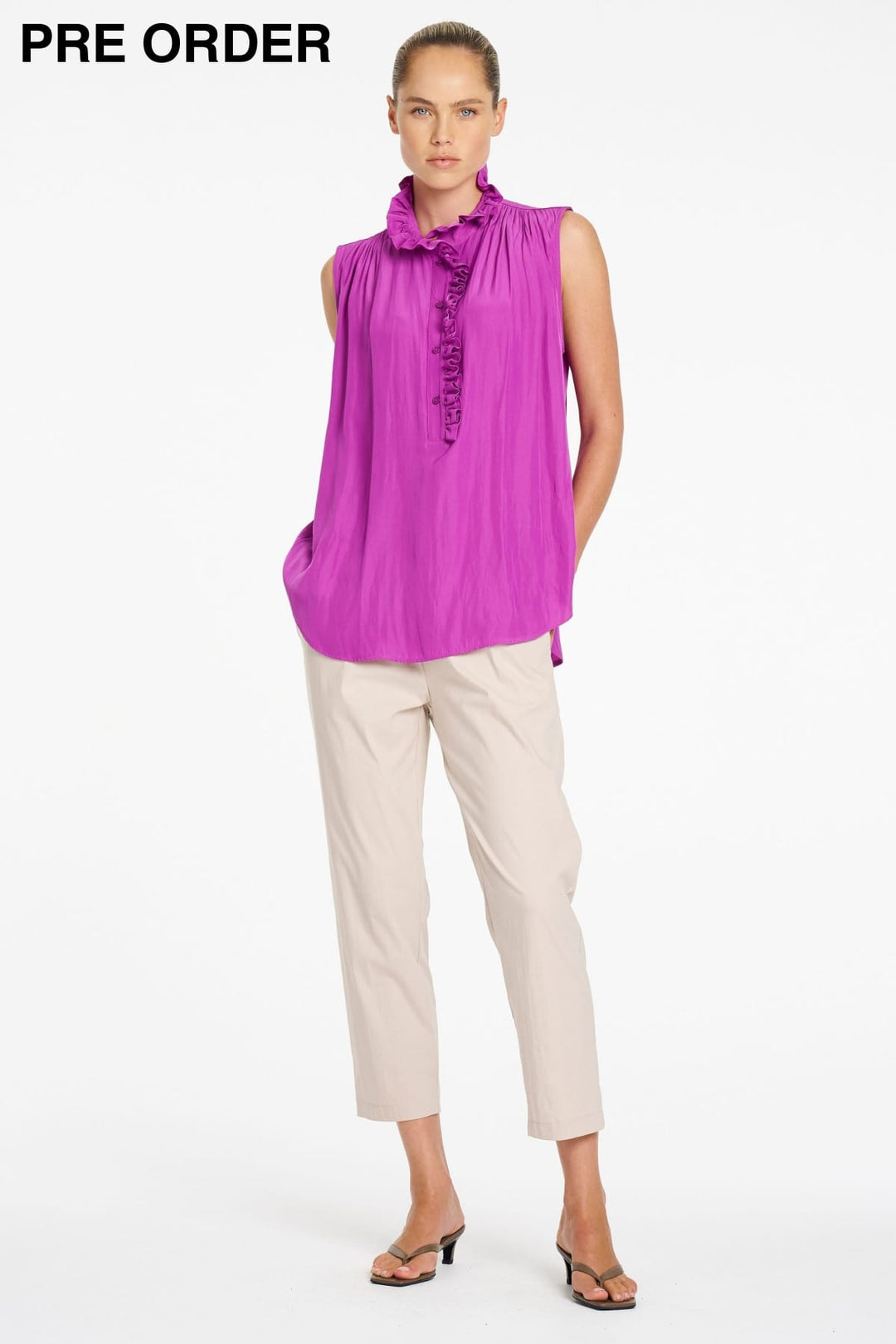 MELA PURDIE TOP RUFFLET TANK - F6780037