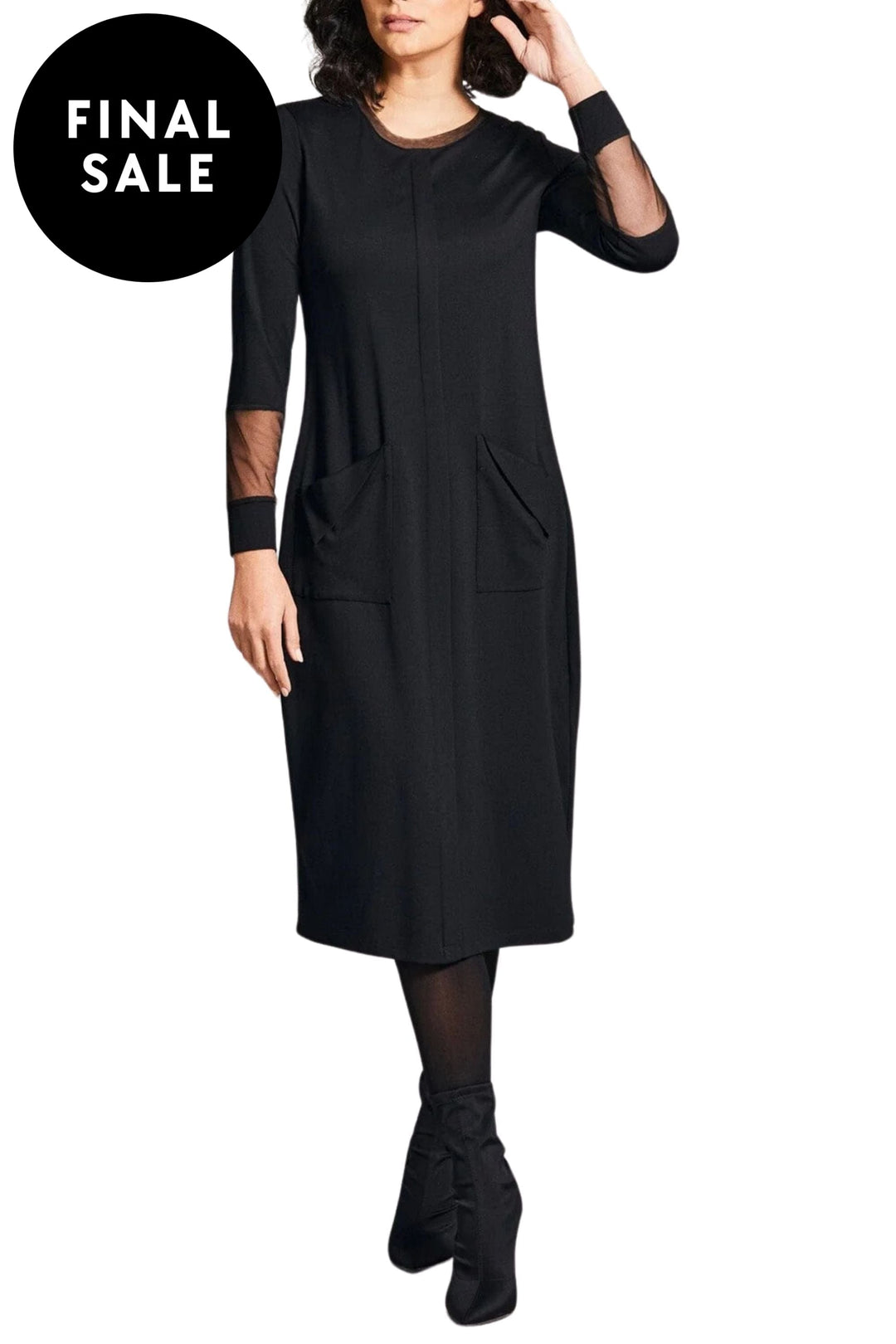PERUZZI DRESS MESH SLEEVE DRESS - W24146