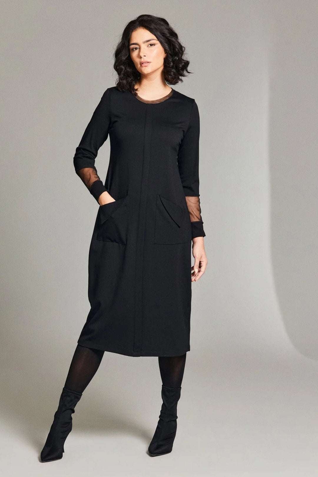 PERUZZI DRESS MESH SLEEVE DRESS - W24146