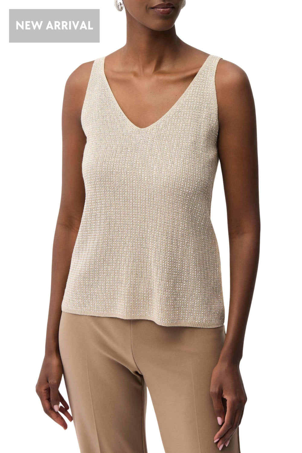 METALLIC KNIT CAMI - 252915S26JR TOP