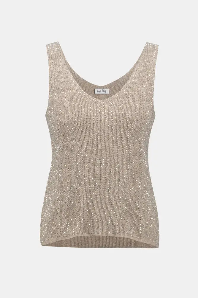 METALLIC KNIT CAMI - 252915S26JR XS / CHAMPAGNE TOP