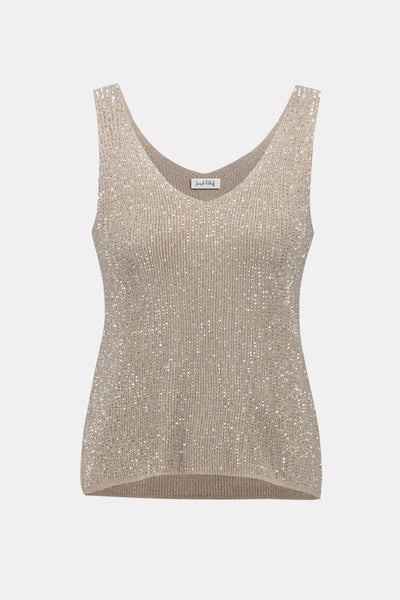 METALLIC KNIT CAMI - 252915S26JR XS / CHAMPAGNE TOP