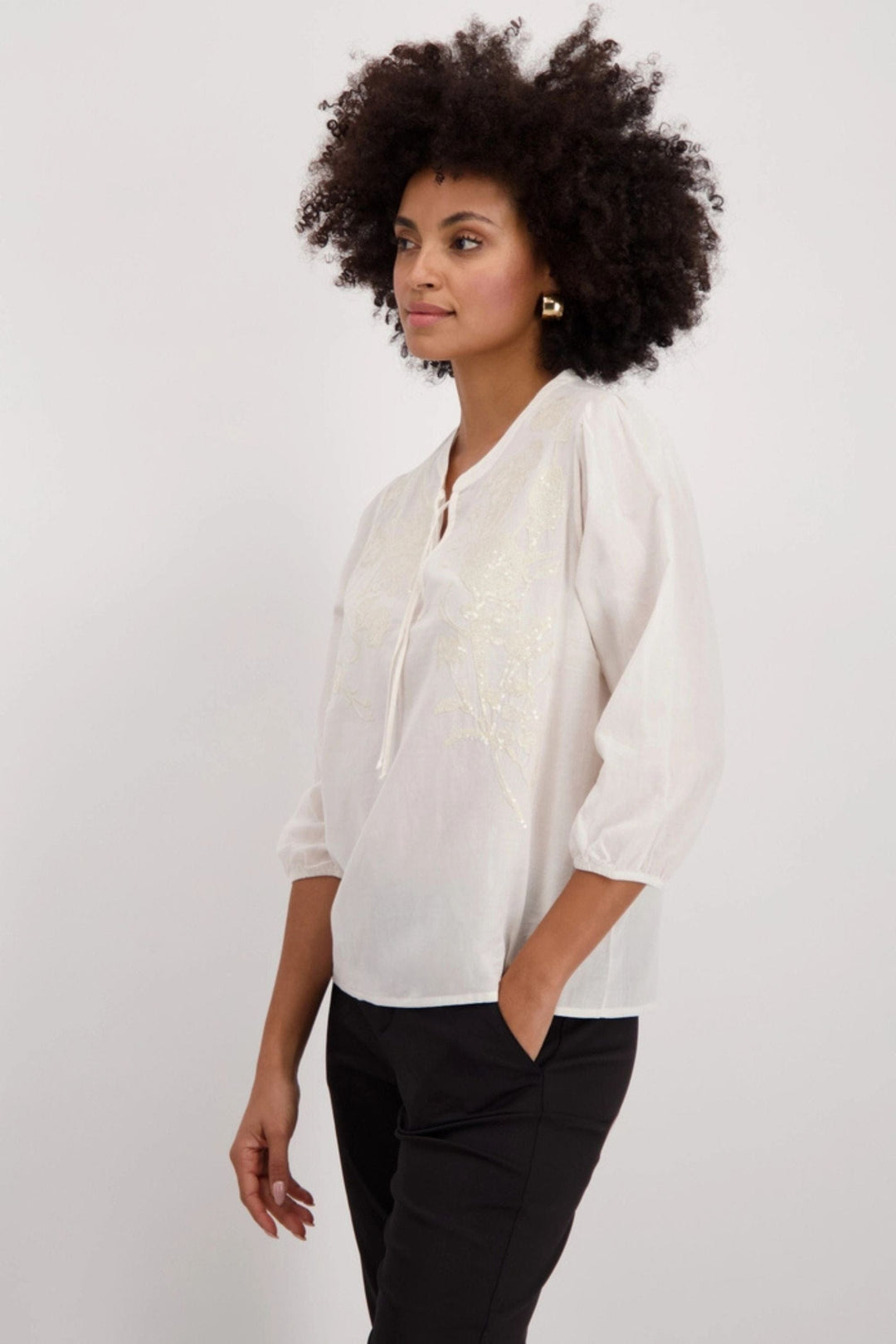 MONARI BLOUSE SEQUIN LACE BLOUSE - 409693MNR