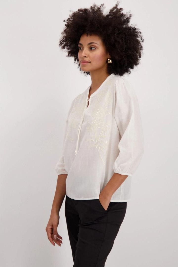 MONARI BLOUSE SEQUIN LACE BLOUSE - 409693MNR