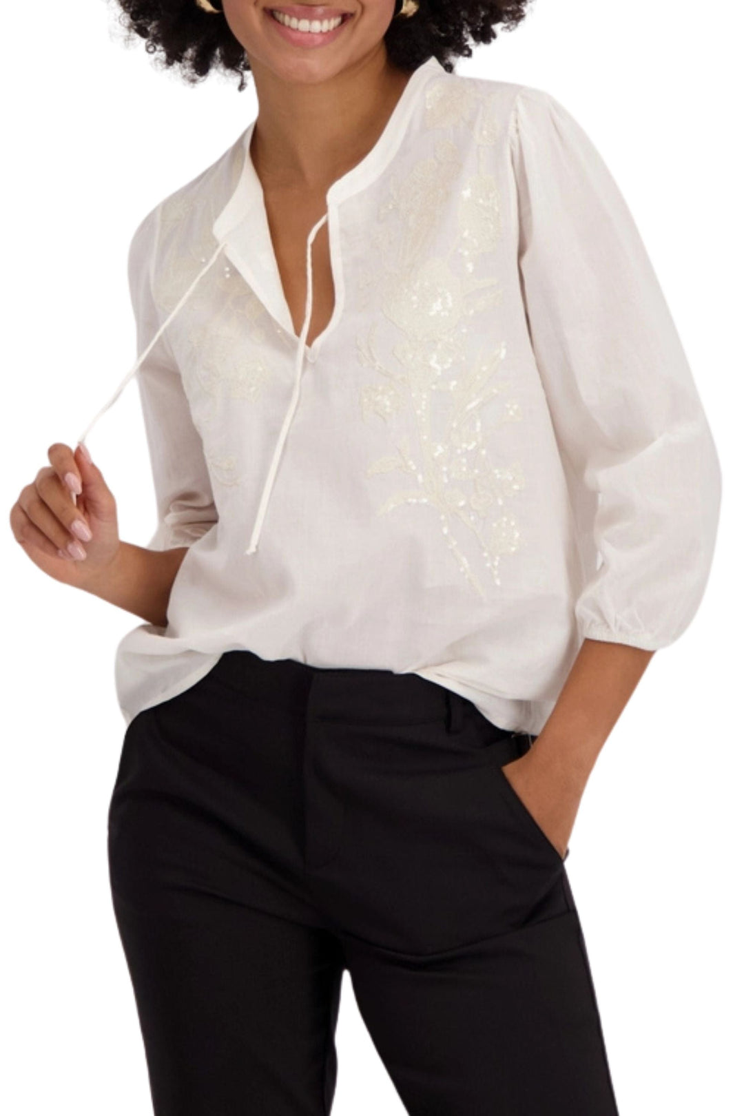 MONARI BLOUSE SEQUIN LACE BLOUSE - 409693MNR