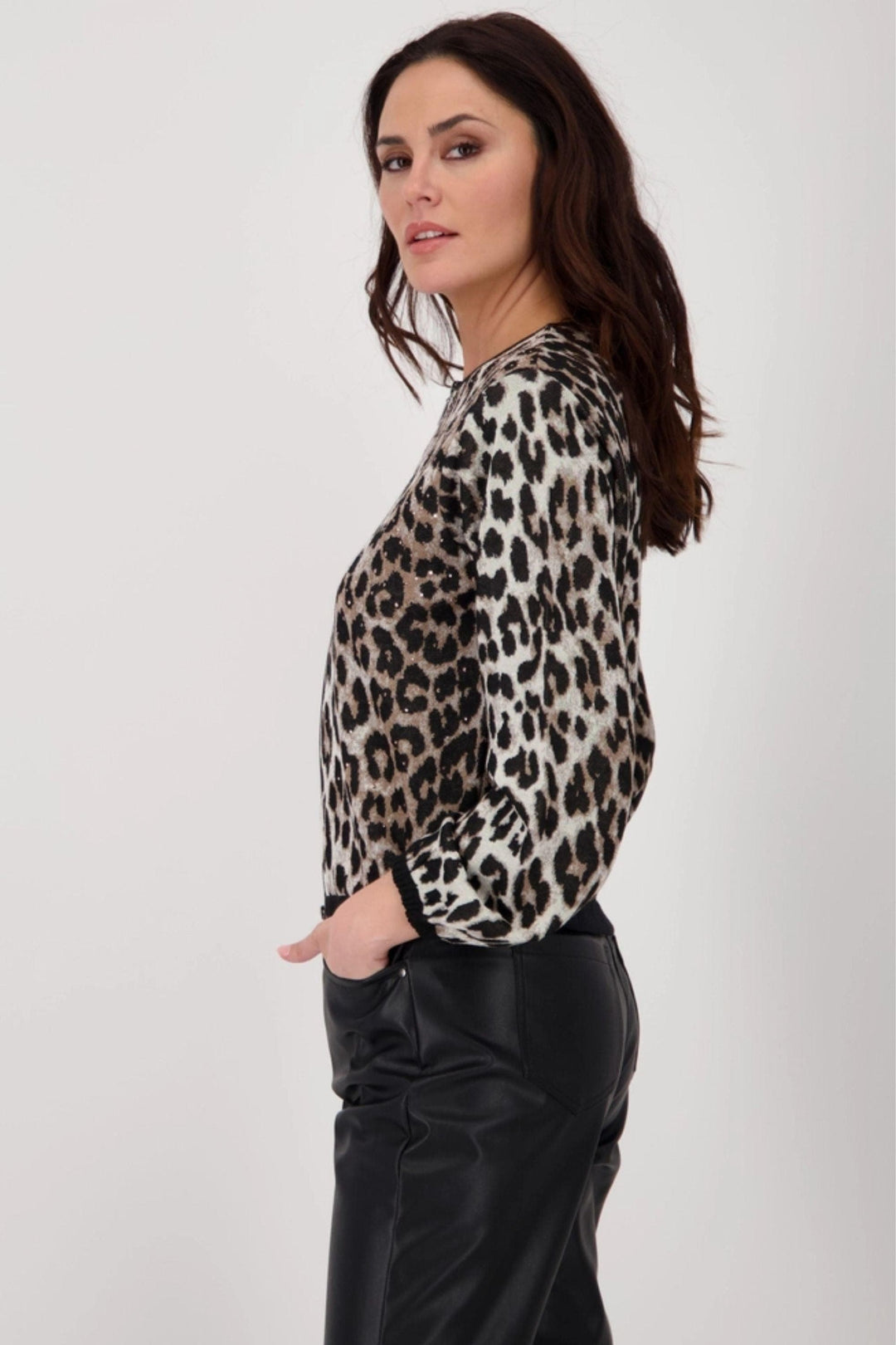 MONARI CARDIGAN ANIMAL PRINT KNIT CARDI - 808928MNR