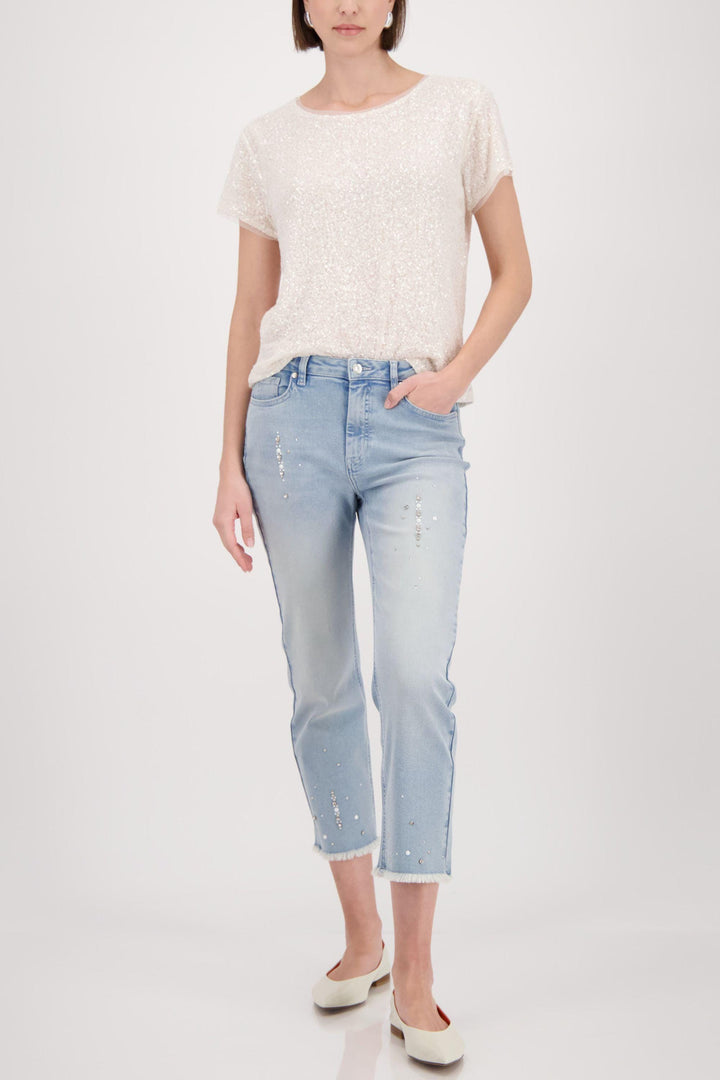 MONARI T-SHIRT SEQUIN TEE - 410724MNR