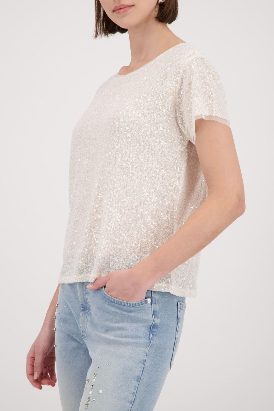 MONARI T-SHIRT SEQUIN TEE - 410724MNR