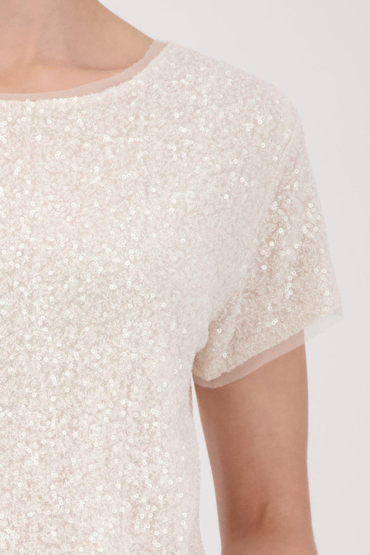 MONARI T-SHIRT SEQUIN TEE - 410724MNR