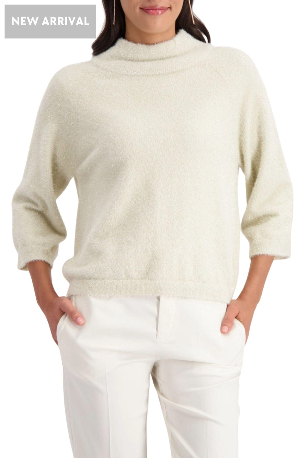 MONARI TOP 8 / ALMOND 3/4 FLUFFY SWEATER - 809495MNR