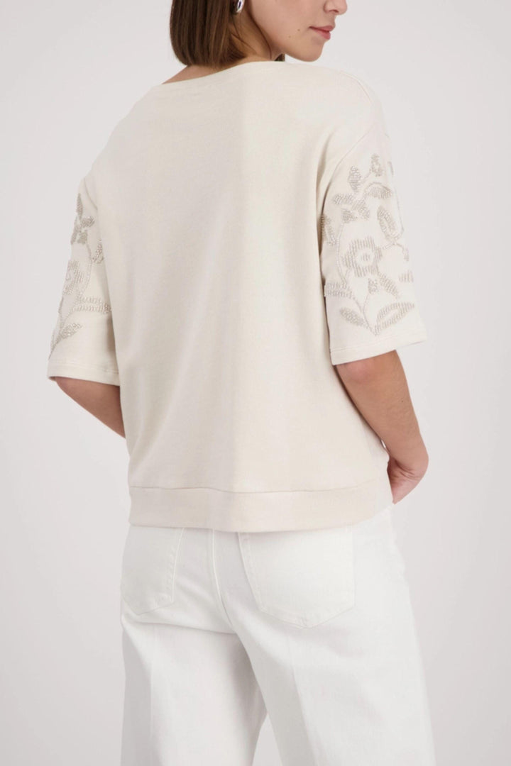 MONARI TOP BEADED SLV TEE - 410257MNR
