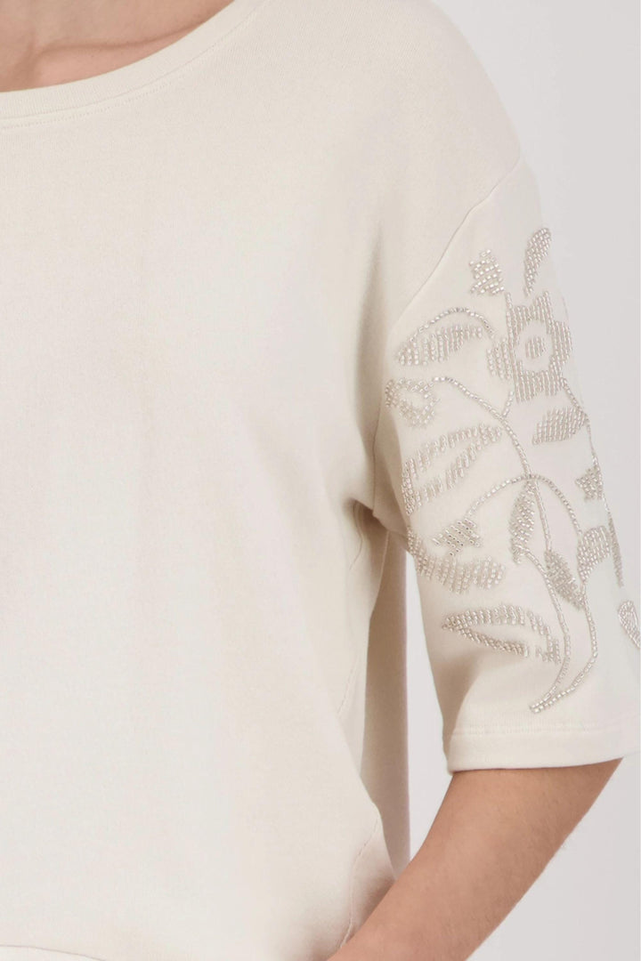 MONARI TOP BEADED SLV TEE - 410257MNR