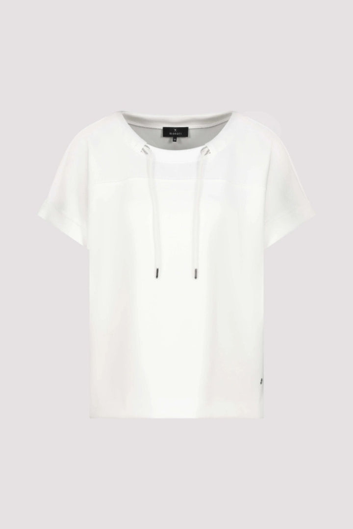 MONARI TOP DRAWSTRING COLLAR TEE - 409363MNR