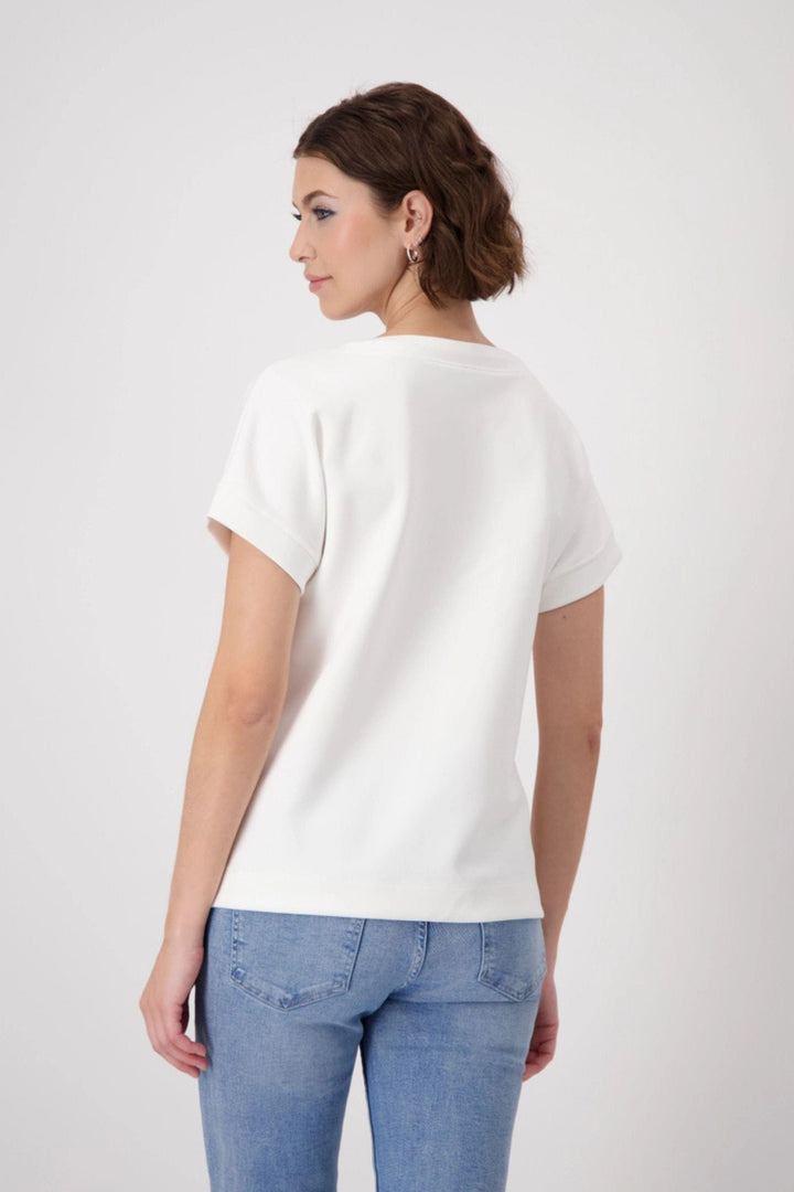 MONARI TOP DRAWSTRING COLLAR TEE - 409363MNR