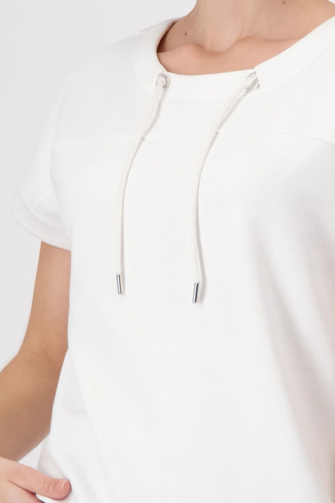 MONARI TOP DRAWSTRING COLLAR TEE - 409363MNR