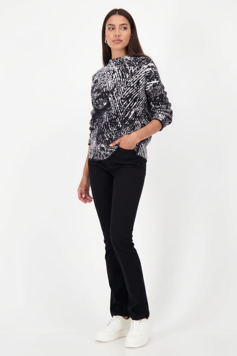 MONARI TOP HERRINGONE SWEATER - 809533MNR