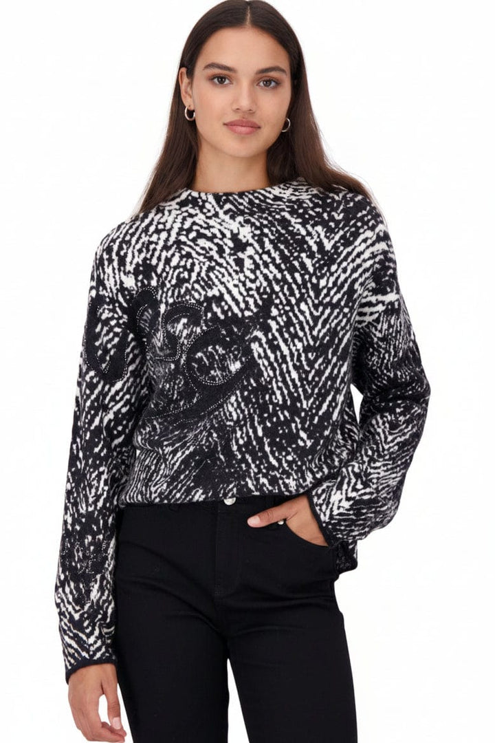 MONARI TOP HERRINGONE SWEATER - 809533MNR
