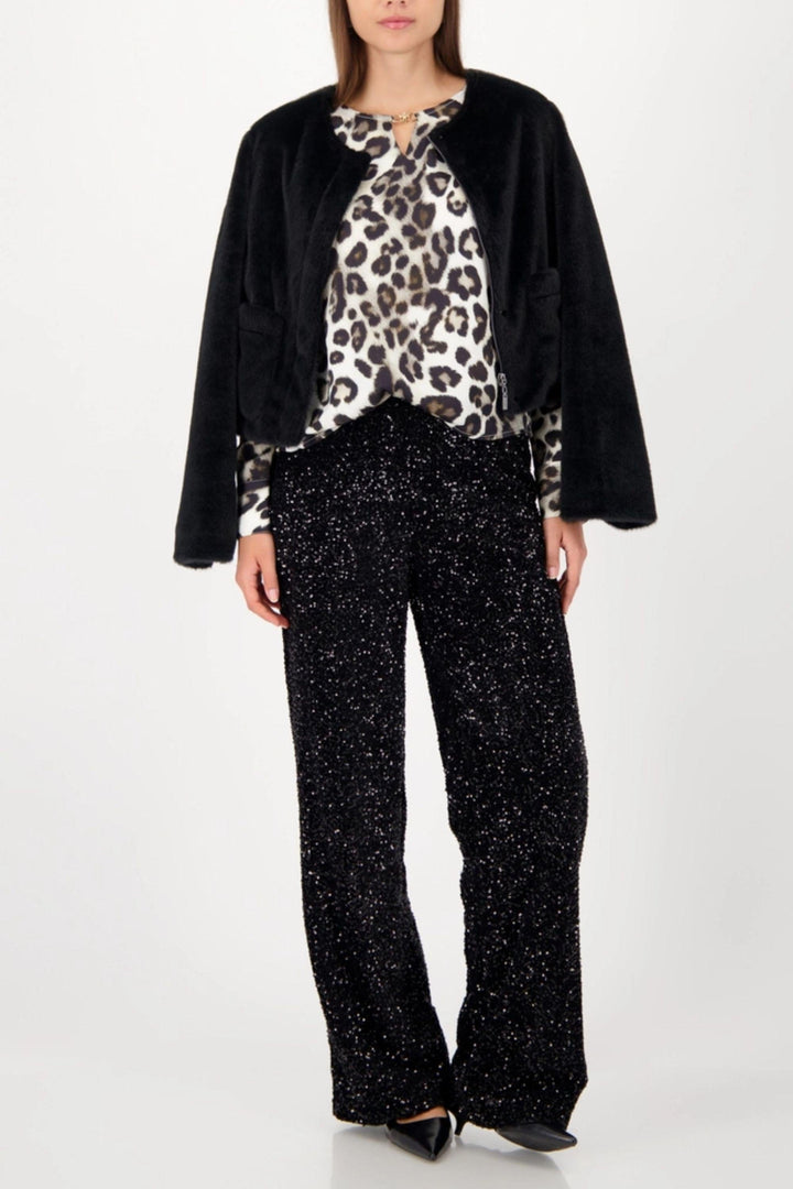 MONARI TOP LEOPARD PRINT BLOUSE - 809583MNR
