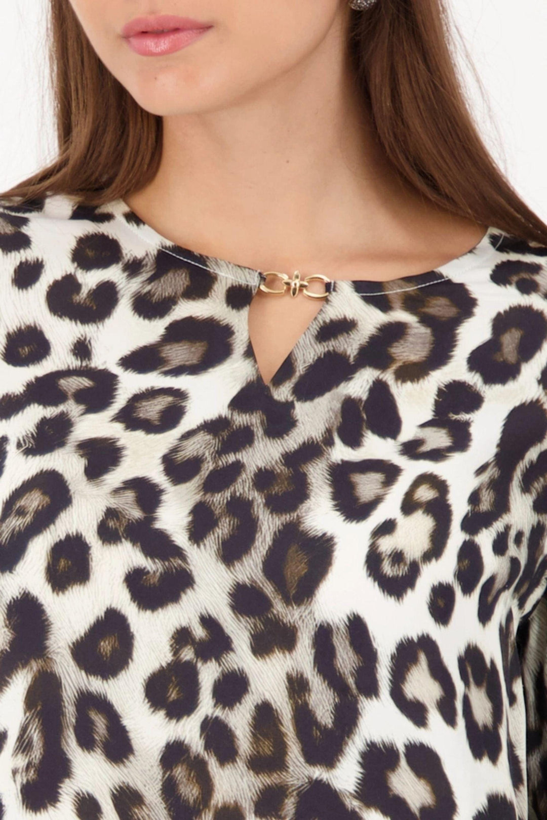 MONARI TOP LEOPARD PRINT BLOUSE - 809583MNR