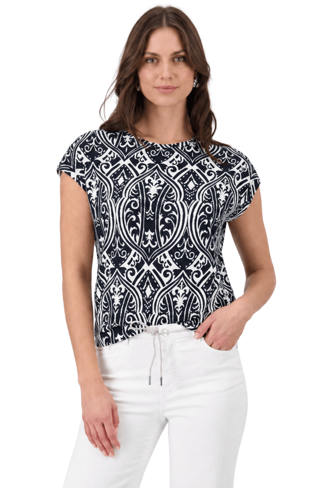 MONARI TOP ORNAMENT PRINT TEE - 410591MNR