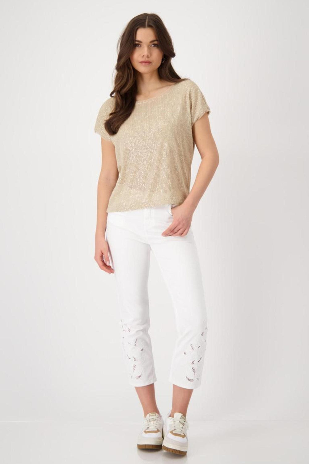 MONARI TOP SEQUIN TEE - 409685MNR